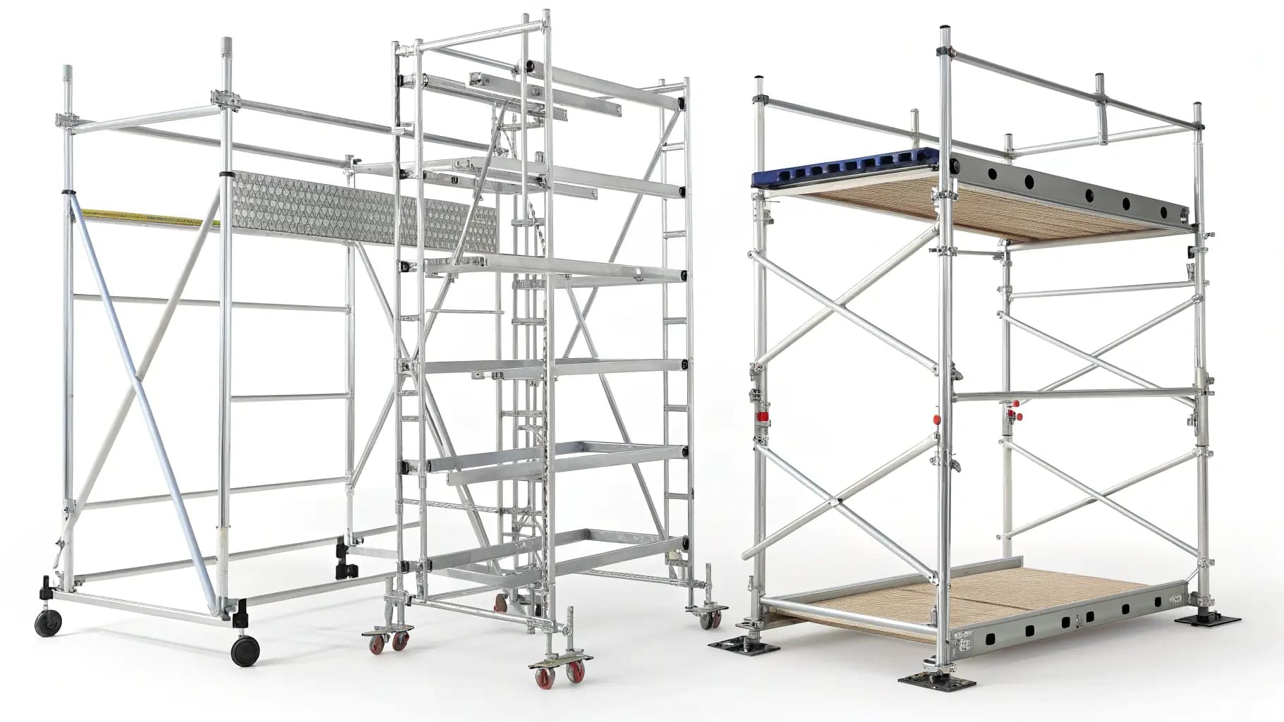 Torres y estructuras de andamio de aluminio en configuración de catálogo