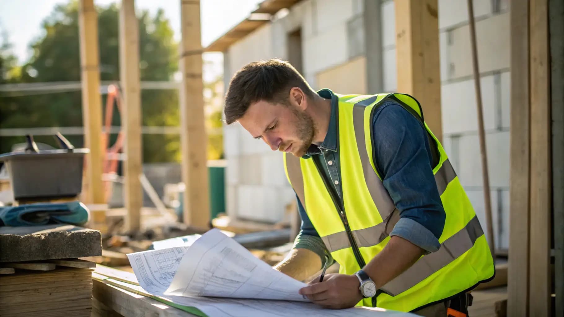 Profesional de IECO realizando el levantamiento técnico de un proyecto en terreno